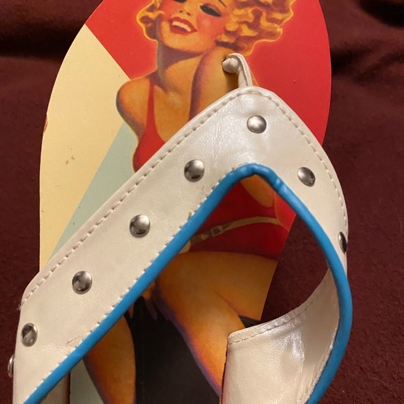 Flip flop KICK BACKS VINTAGE RETRO PIN UP SZ 7/8 - Picture 7 of 11